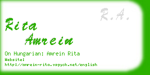 rita amrein business card